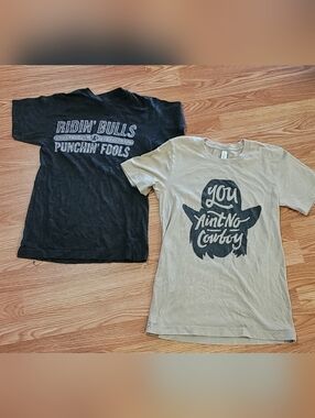Dale Brisby You Ain't No Cowboy & Ridin' Bulls Graphic Tee - Two Shirts